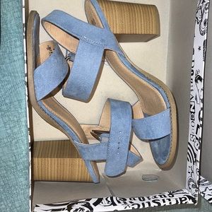 Blue Chunky Heels